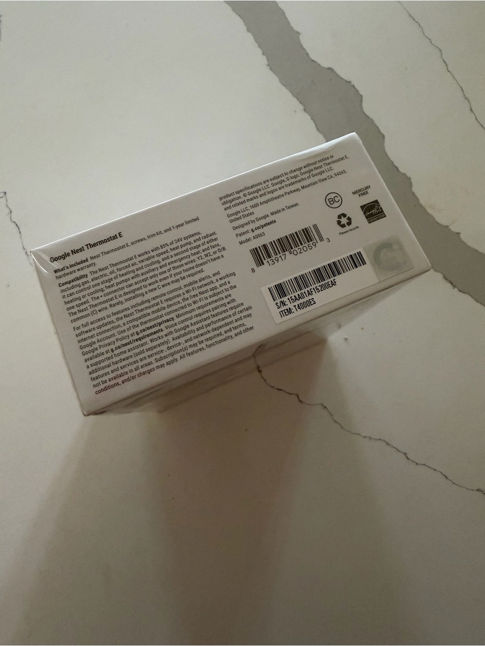 Google Nest Thermostat E | White | New in Sealed Package - Picture 2 of 3